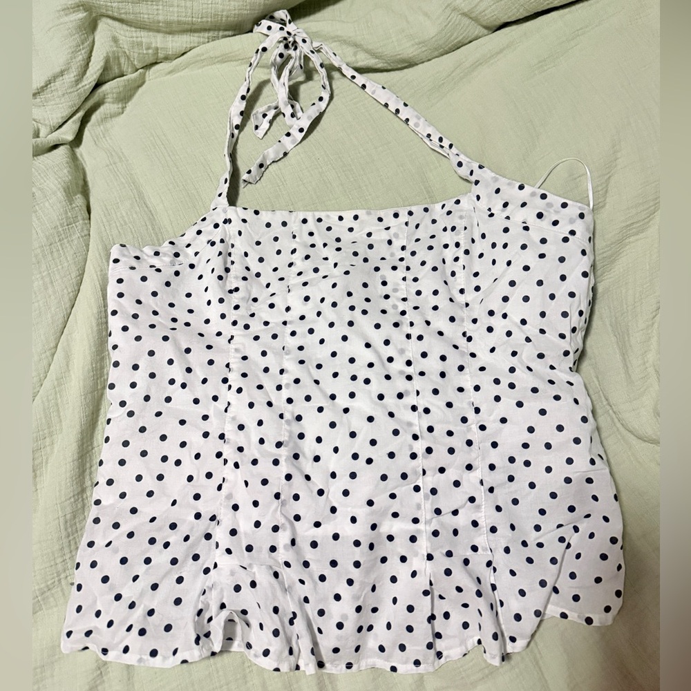 Hollister Black and White Polka Dot Camisole